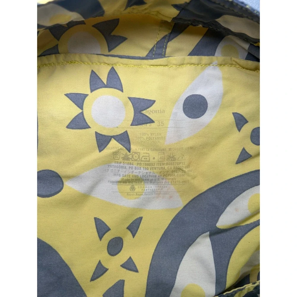 Patagonia‎ Board Shorts Mens 35 Yellow Grey Geometric Eye Print Swim Trunks
